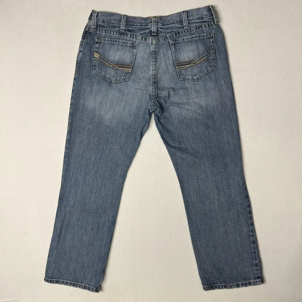 Ariat M4 Jeans Mens 36x30 Blue Medium Wash Relaxed Bootcut Low Rise Denim